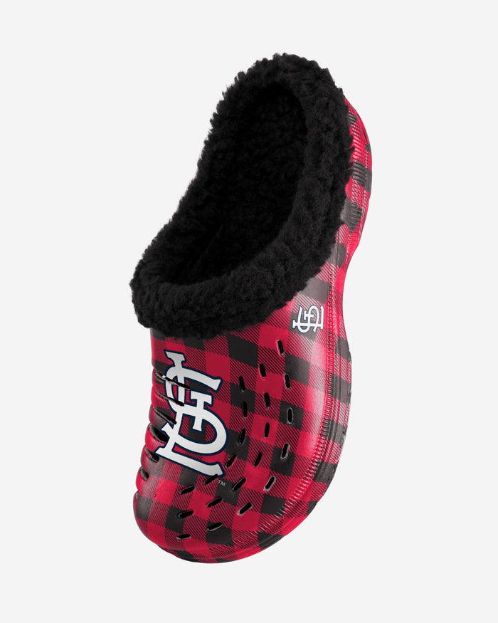 St Louis Cardinals Sherpa Lined Buffalo Check Clog FOCO - FOCO.com