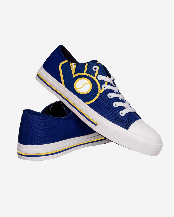 Milwaukee Brewers Mens Low Top Big Logo Canvas Shoe FOCO - FOCO.com