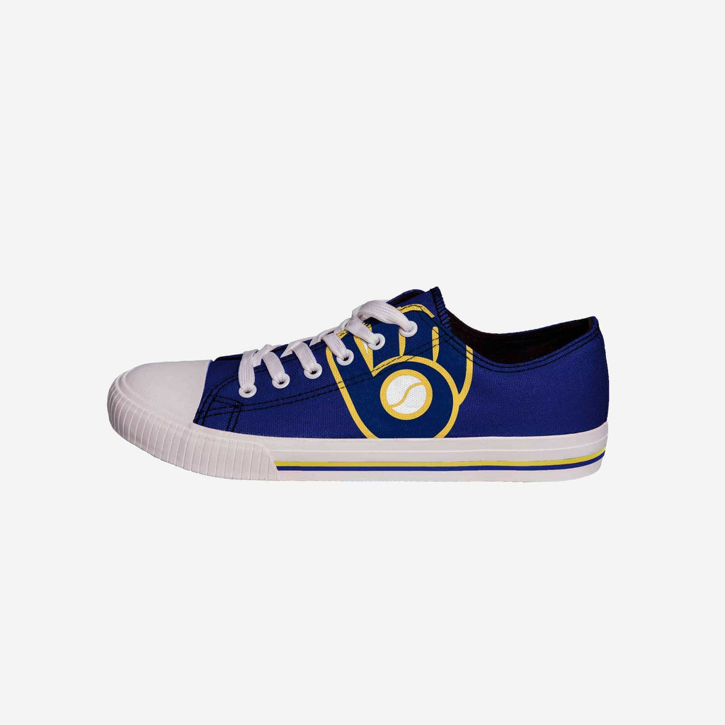 Milwaukee Brewers Mens Low Top Big Logo Canvas Shoe FOCO - FOCO.com