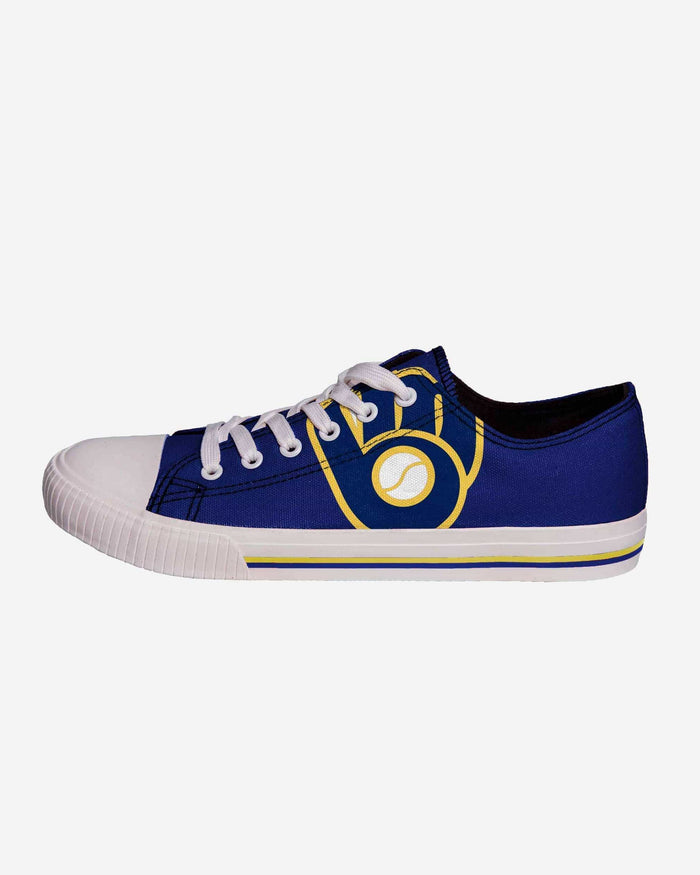 Milwaukee Brewers Mens Low Top Big Logo Canvas Shoe FOCO - FOCO.com