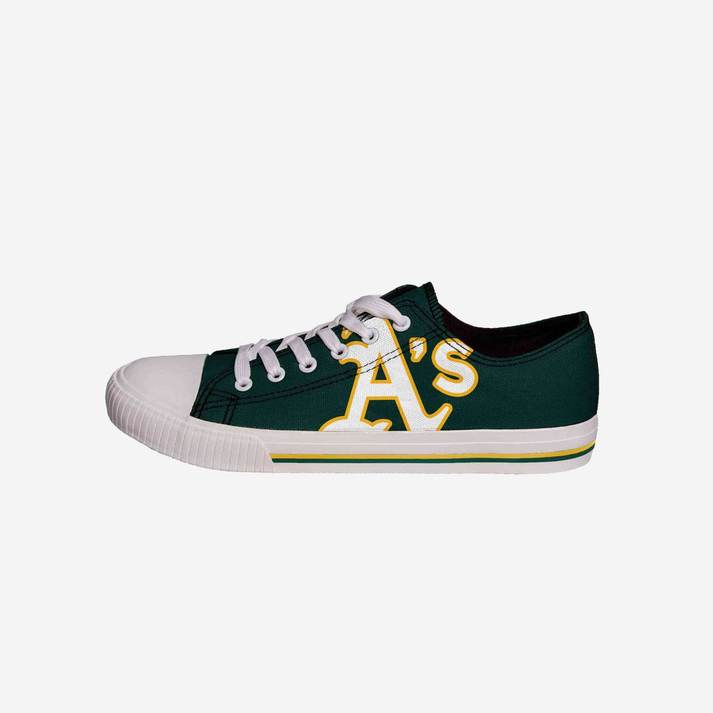 Oakland Athletics Mens Low Top Big Logo Canvas Shoe FOCO - FOCO.com