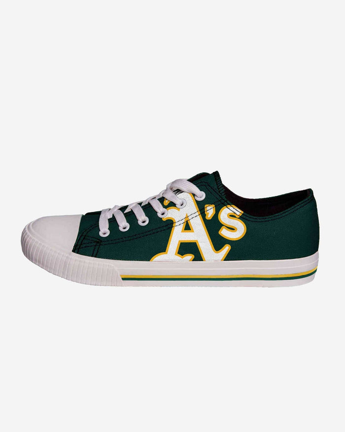 Oakland Athletics Mens Low Top Big Logo Canvas Shoe FOCO - FOCO.com