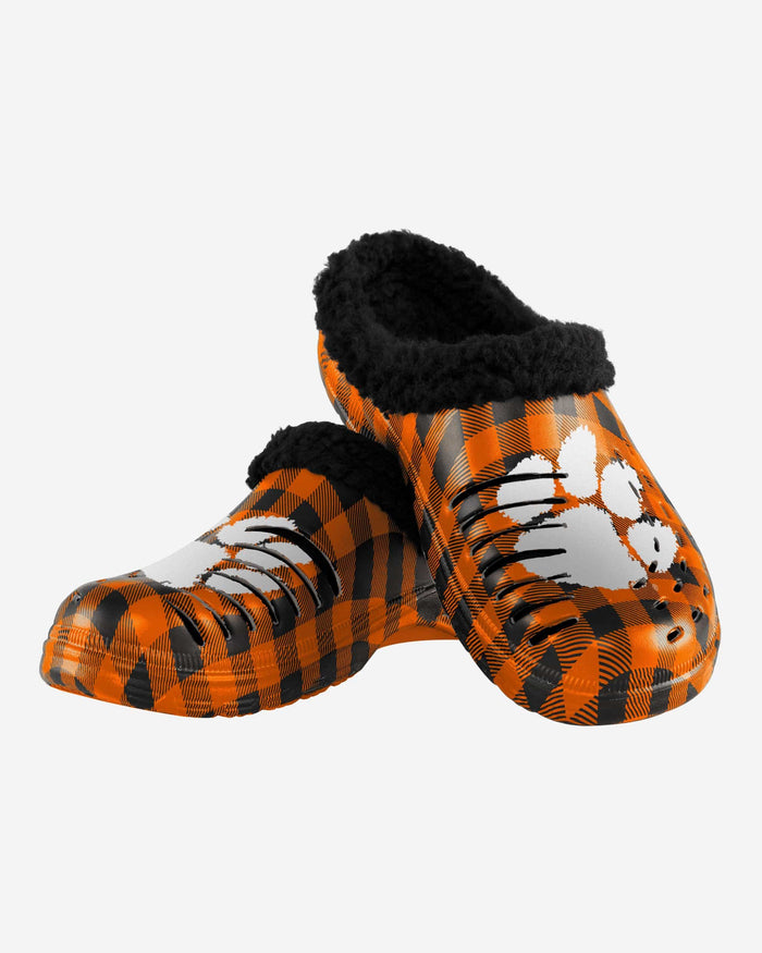 Clemson Tigers Sherpa Lined Buffalo Check Clog FOCO - FOCO.com