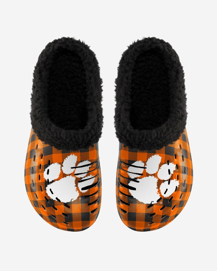 Clemson Tigers Sherpa Lined Buffalo Check Clog FOCO - FOCO.com