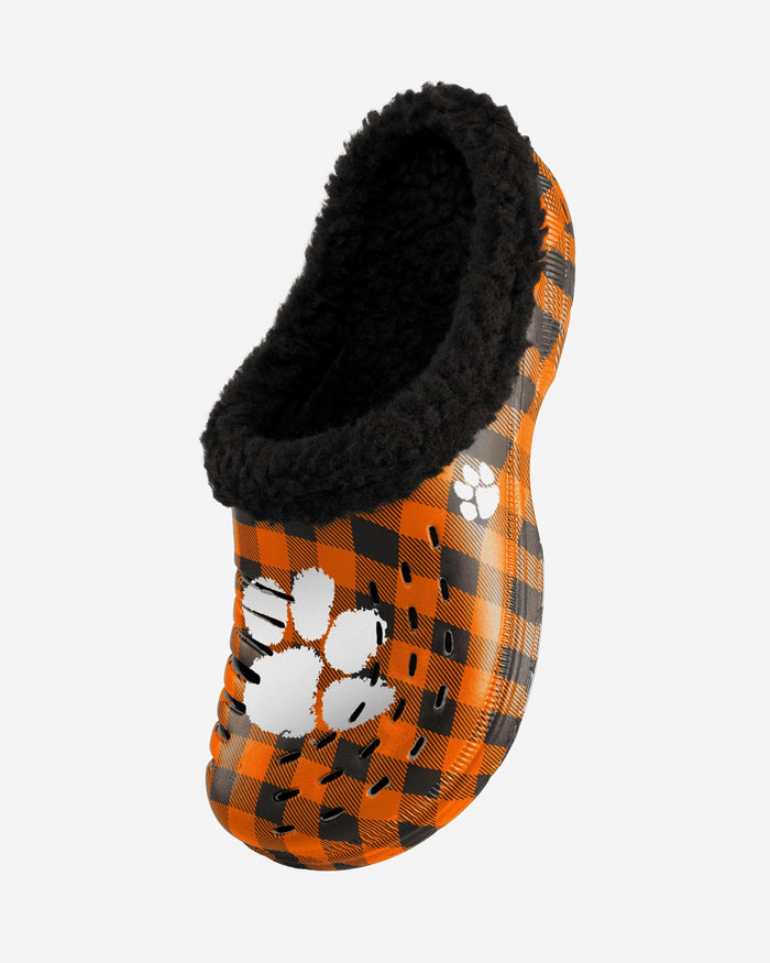 Clemson Tigers Sherpa Lined Buffalo Check Clog FOCO - FOCO.com