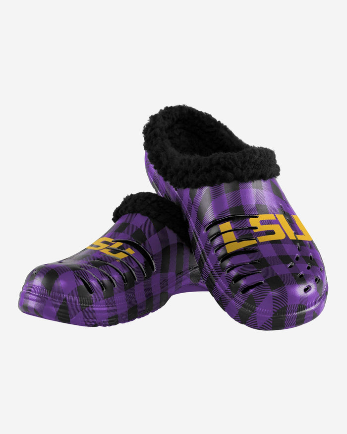 LSU Tigers Sherpa Lined Buffalo Check Clog FOCO - FOCO.com