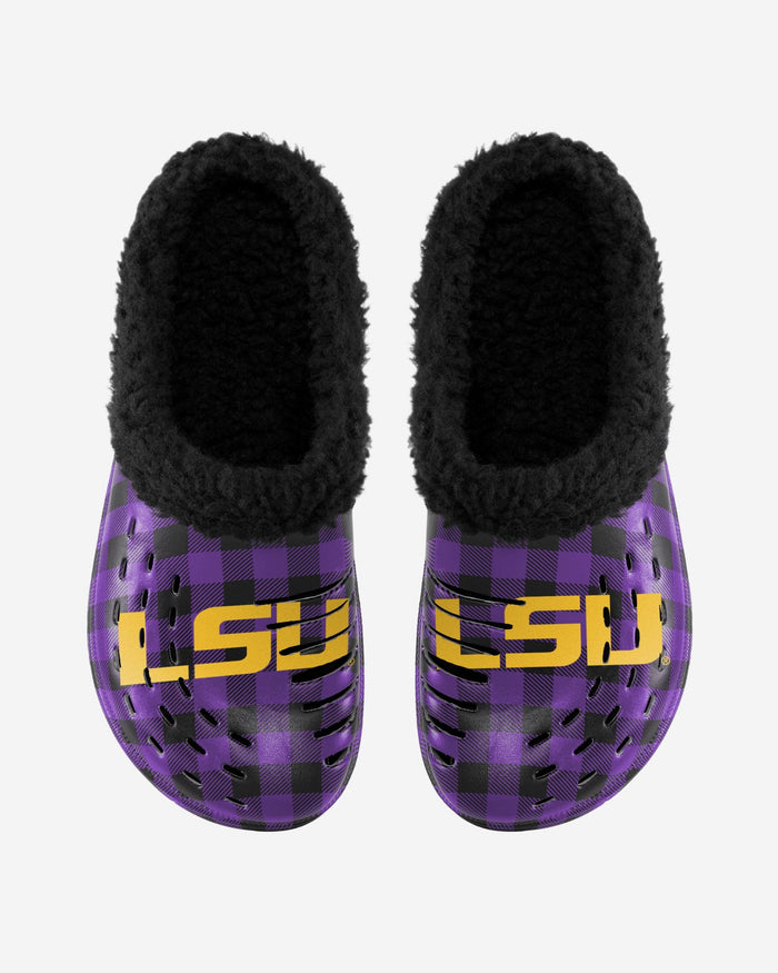 LSU Tigers Sherpa Lined Buffalo Check Clog FOCO - FOCO.com