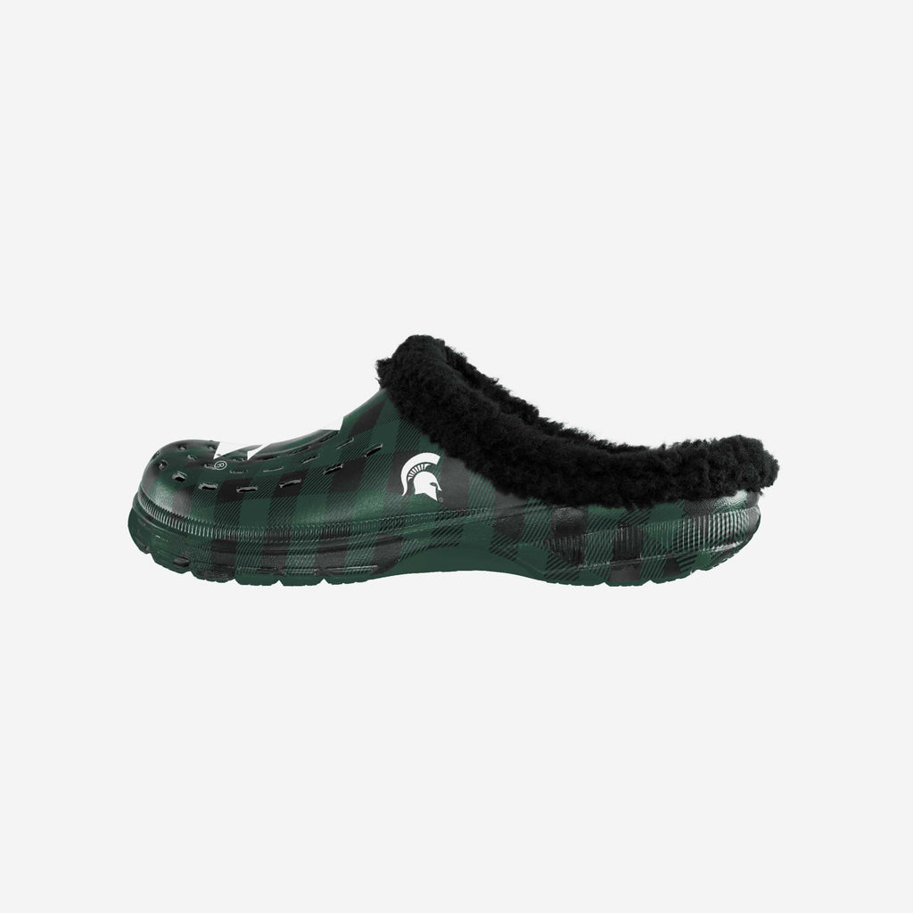 Michigan State Spartans Sherpa Lined Buffalo Check Clog FOCO S - FOCO.com