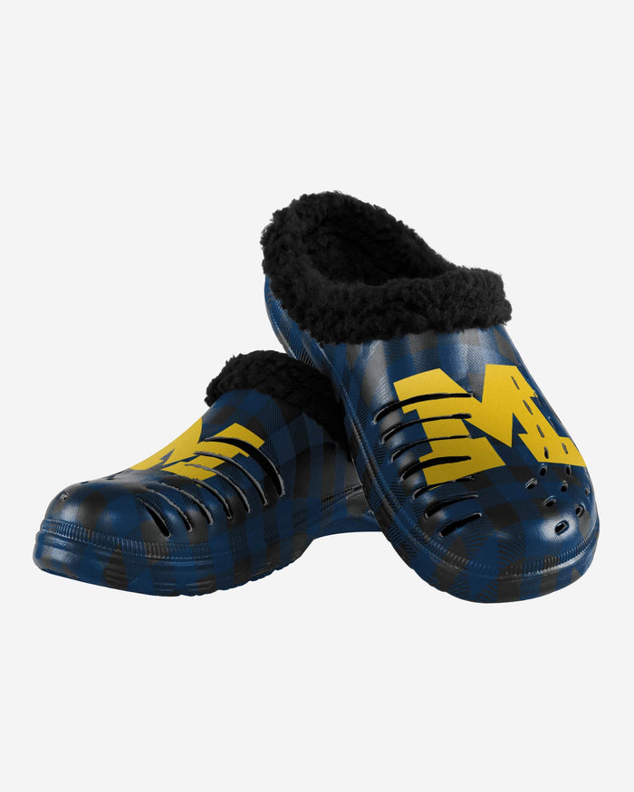 Michigan Wolverines Sherpa Lined Buffalo Check Clog FOCO - FOCO.com