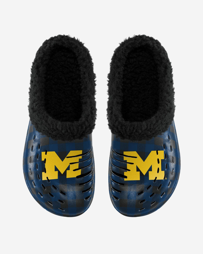 Michigan Wolverines Sherpa Lined Buffalo Check Clog FOCO - FOCO.com