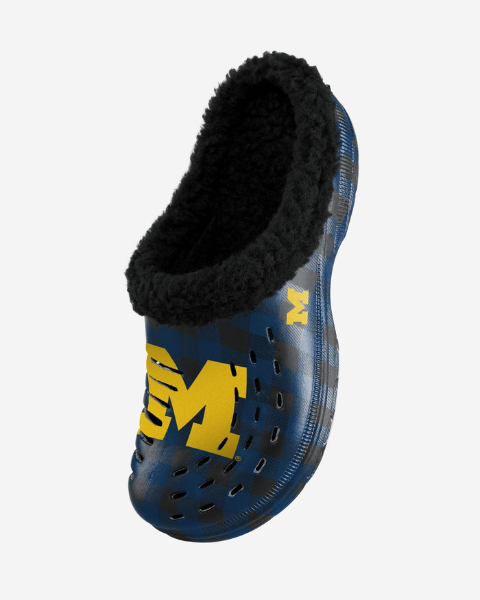 Michigan Wolverines Sherpa Lined Buffalo Check Clog FOCO - FOCO.com