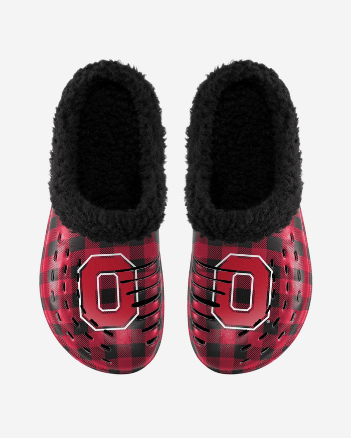 Ohio State Buckeyes Sherpa Lined Buffalo Check Clog FOCO - FOCO.com