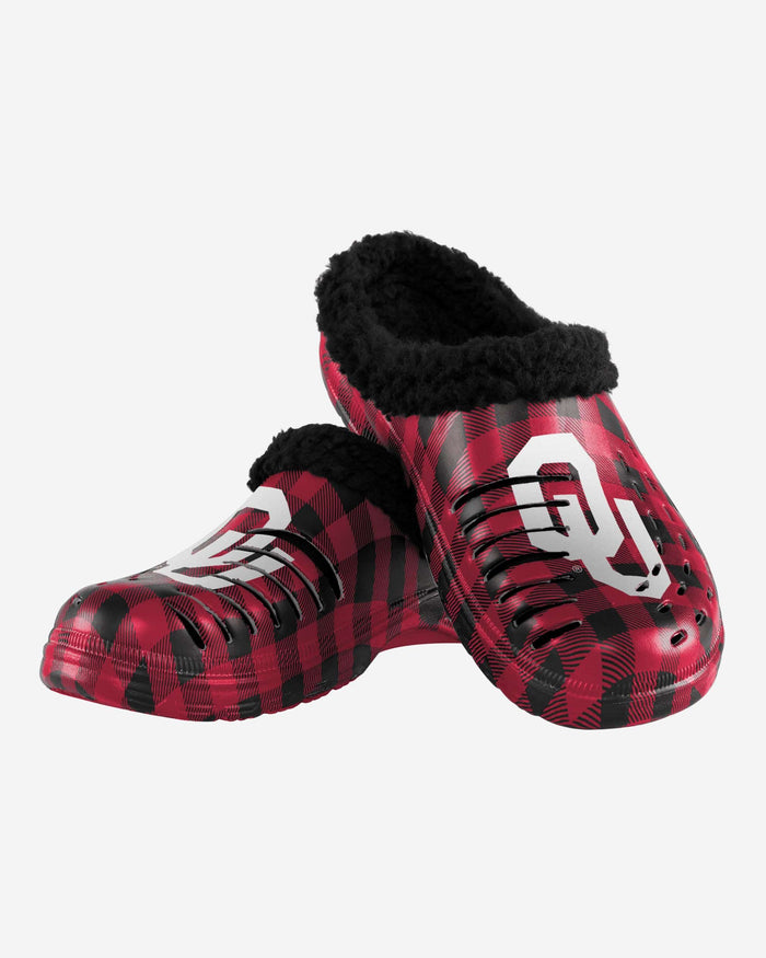 Oklahoma Sooners Sherpa Lined Buffalo Check Clog FOCO - FOCO.com