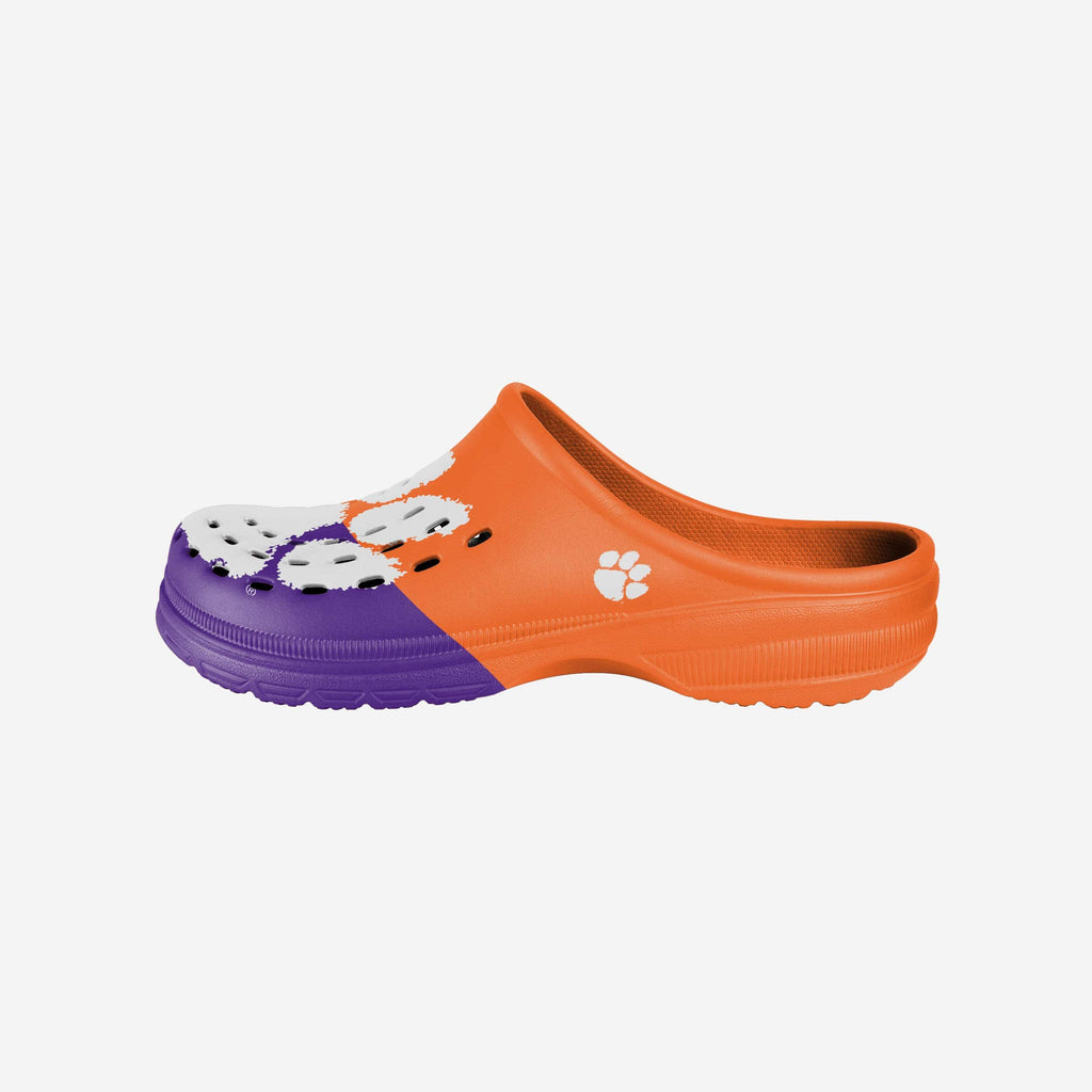 Clemson Tigers Colorblock Big Logo Clog FOCO - FOCO.com