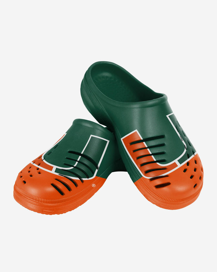 Miami Hurricanes Colorblock Big Logo Clog FOCO - FOCO.com