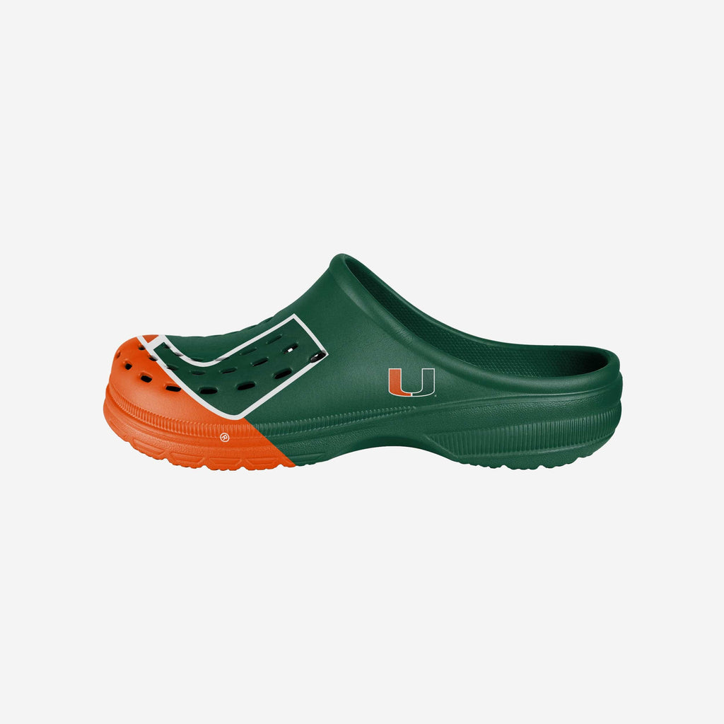 Miami Hurricanes Colorblock Big Logo Clog FOCO - FOCO.com