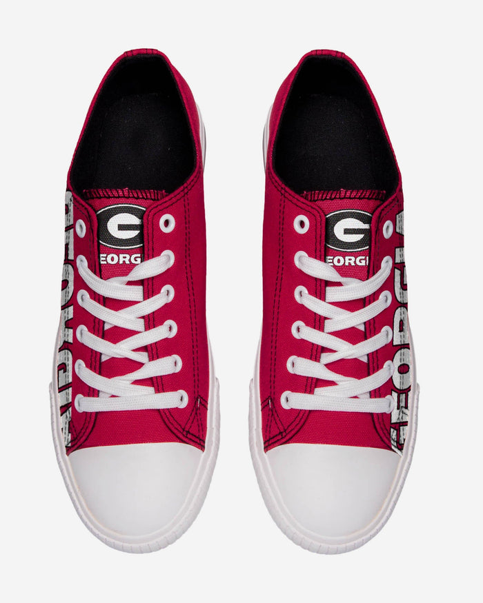 Georgia Bulldogs Mens Low Top Big Logo Canvas Shoe FOCO - FOCO.com