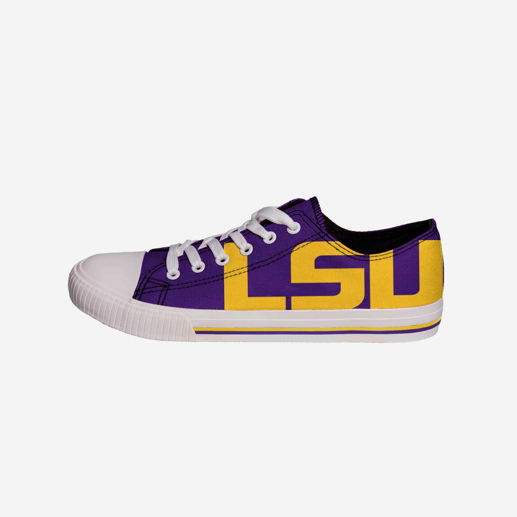 LSU Tigers Mens Low Top Big Logo Canvas Shoe FOCO - FOCO.com