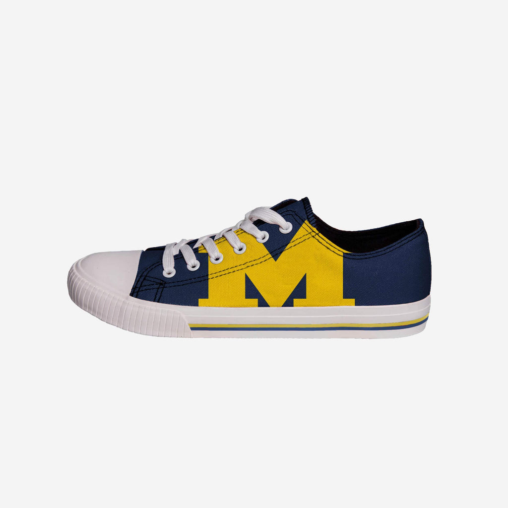 Michigan Wolverines Mens Low Top Big Logo Canvas Shoe FOCO - FOCO.com