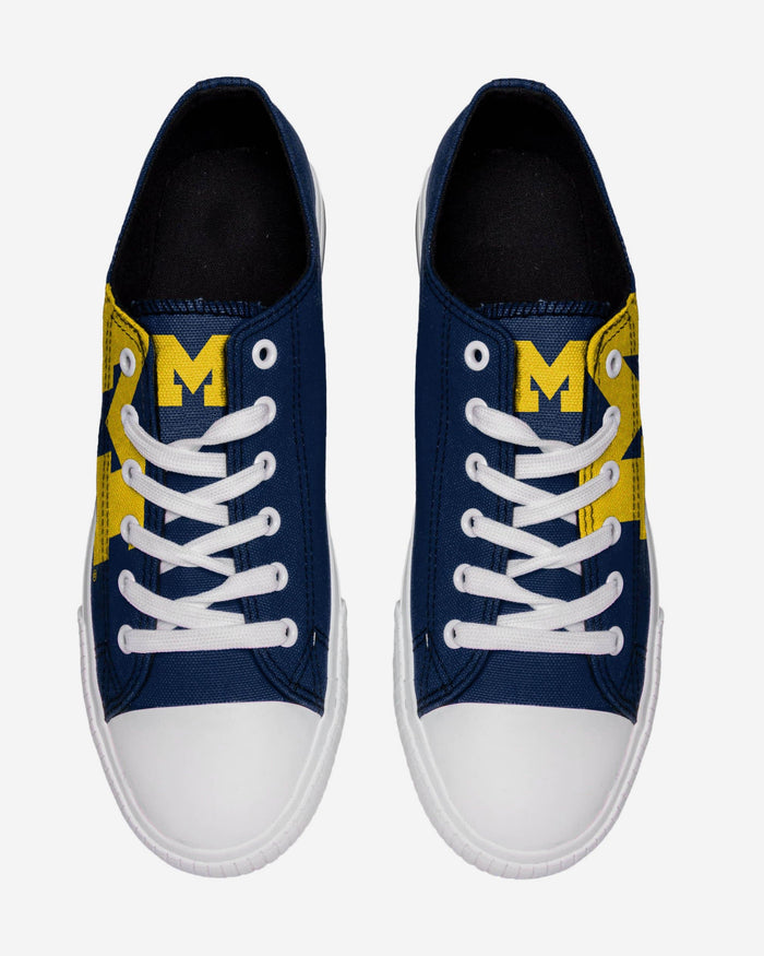 Michigan Wolverines Mens Low Top Big Logo Canvas Shoe FOCO - FOCO.com