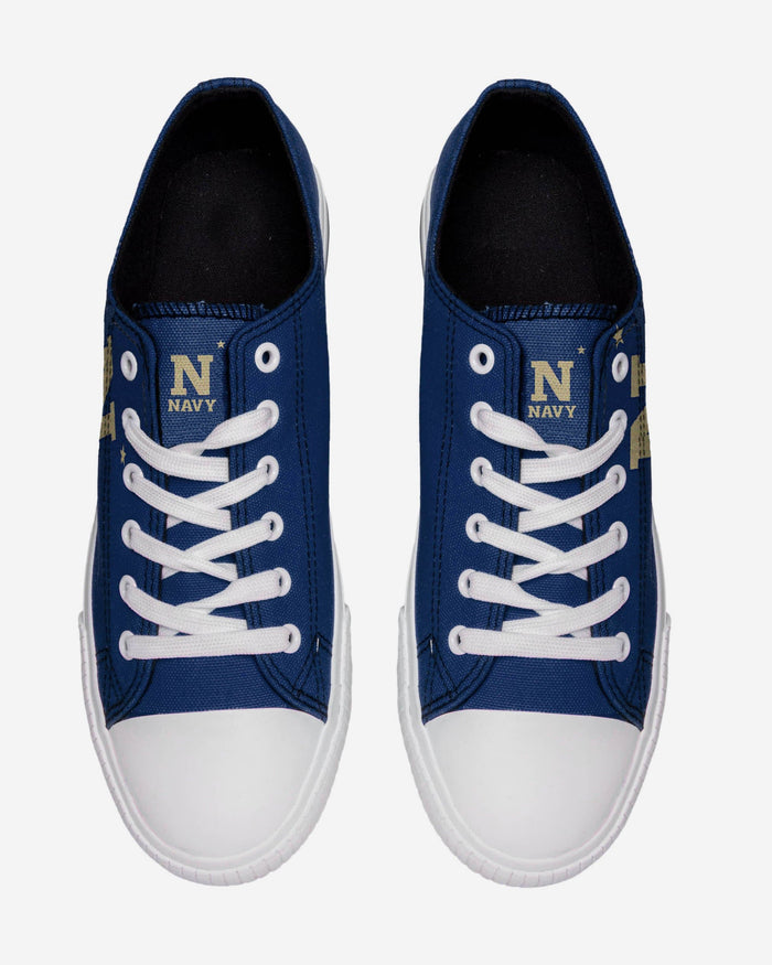 Navy Midshipmen Mens Low Top Big Logo Canvas Shoe FOCO - FOCO.com