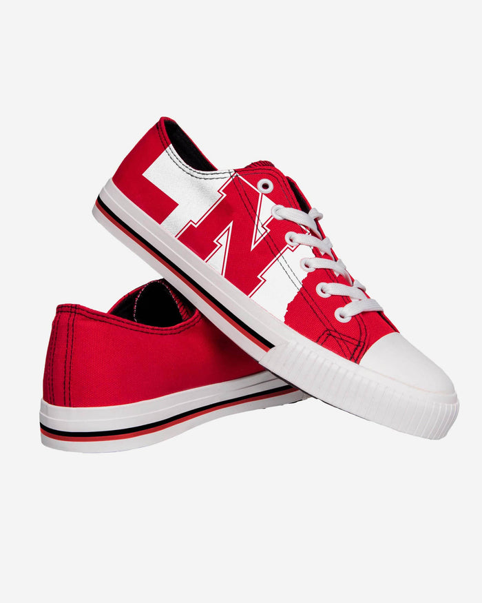 Nebraska Cornhuskers Mens Low Top Big Logo Canvas Shoe FOCO - FOCO.com