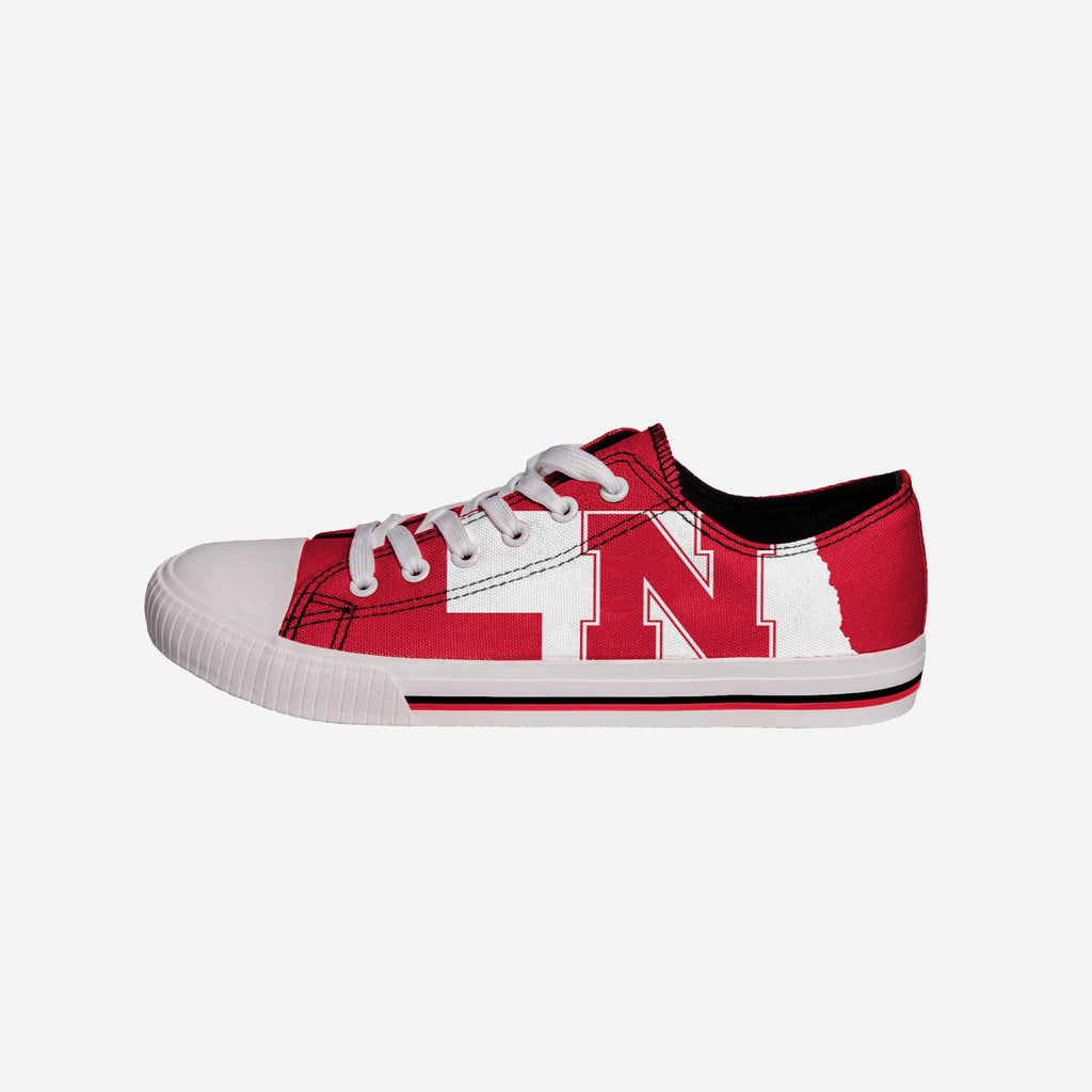 Nebraska Cornhuskers Mens Low Top Big Logo Canvas Shoe FOCO - FOCO.com