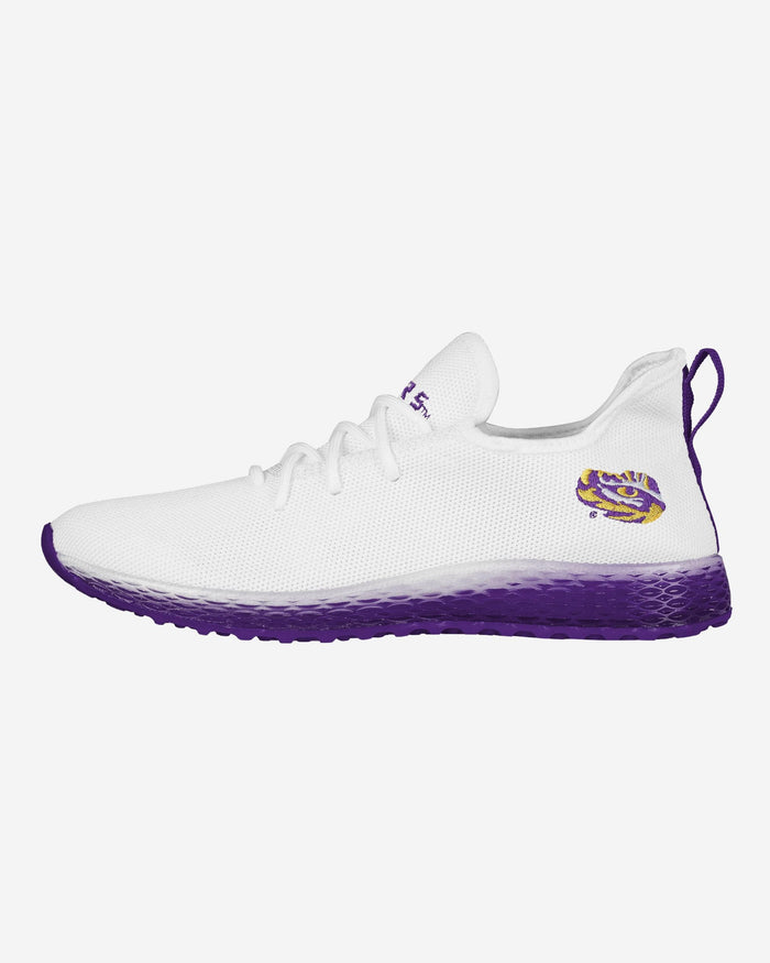 LSU Tigers Gradient Midsole White Sneakers FOCO 7 - FOCO.com