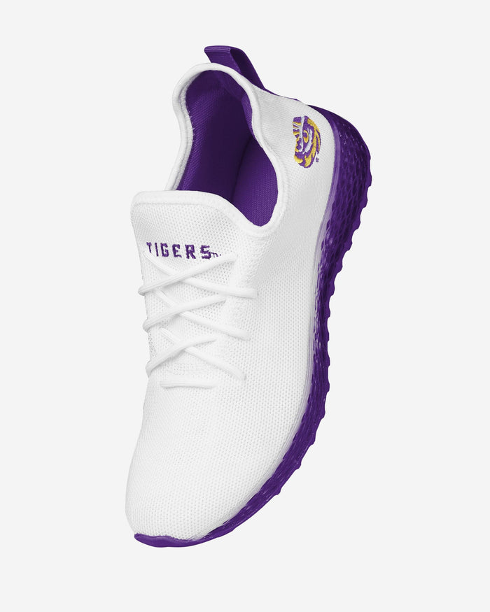 LSU Tigers Gradient Midsole White Sneakers FOCO - FOCO.com