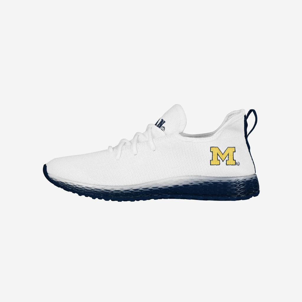 Michigan Wolverines Gradient Midsole White Sneakers FOCO 7 - FOCO.com