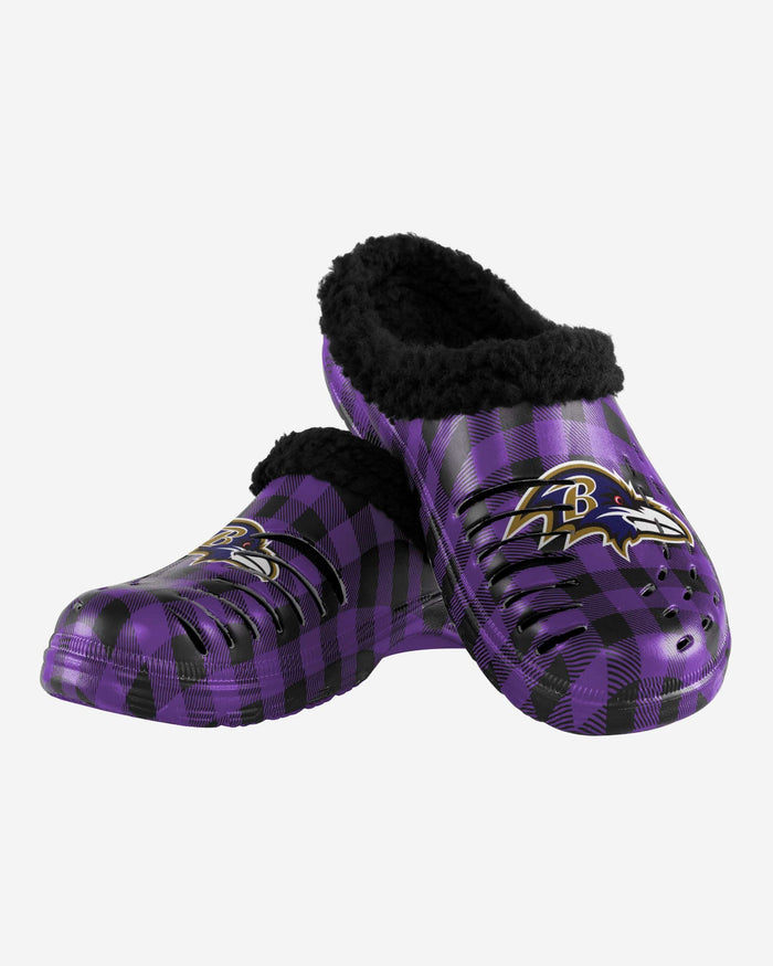 Baltimore Ravens Sherpa Lined Buffalo Check Clog FOCO - FOCO.com