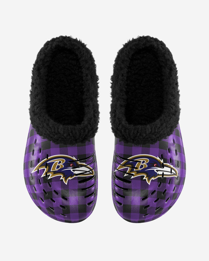 Baltimore Ravens Sherpa Lined Buffalo Check Clog FOCO - FOCO.com