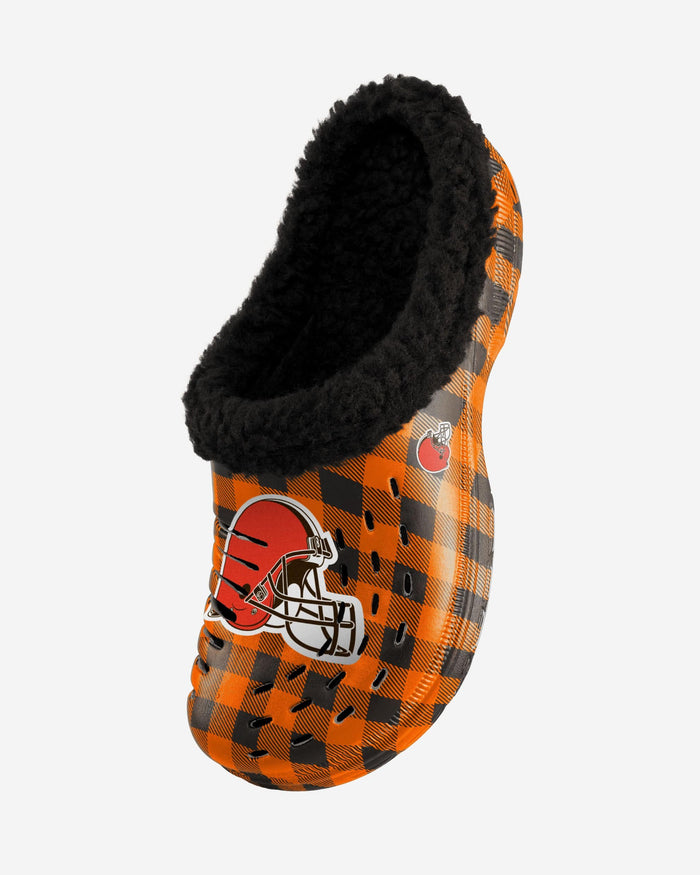 Cleveland Browns Sherpa Lined Buffalo Check Clog FOCO - FOCO.com