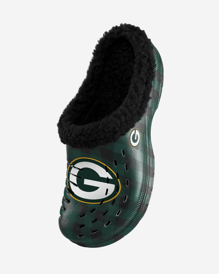 Green Bay Packers Sherpa Lined Buffalo Check Clog FOCO - FOCO.com