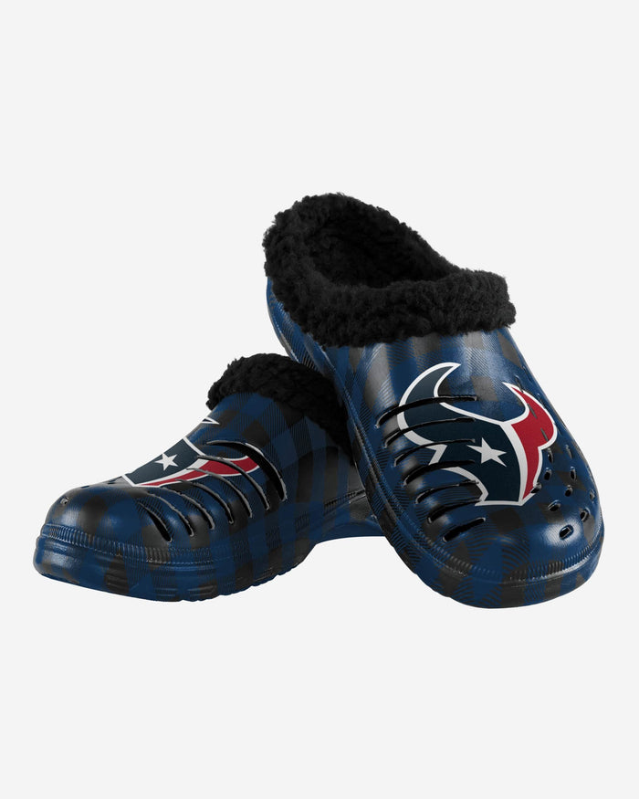 Houston Texans Sherpa Lined Buffalo Check Clog FOCO - FOCO.com