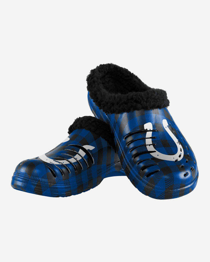 Indianapolis Colts Sherpa Lined Buffalo Check Clog FOCO - FOCO.com