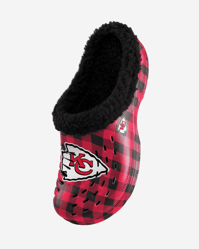 Kansas City Chiefs Sherpa Lined Buffalo Check Clog FOCO - FOCO.com