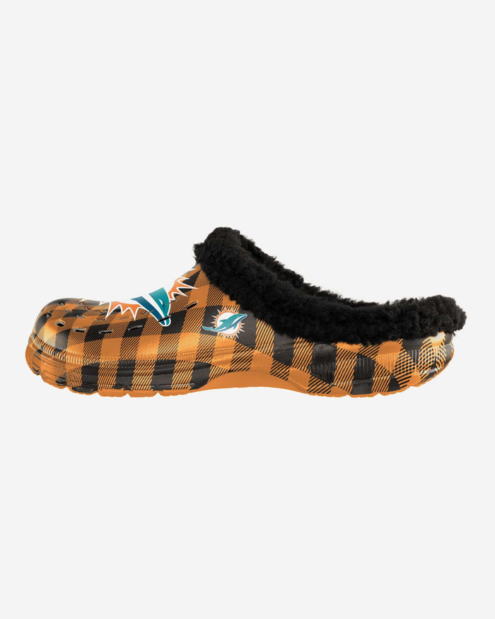 Miami Dolphins Sherpa Lined Buffalo Check Clog FOCO S - FOCO.com