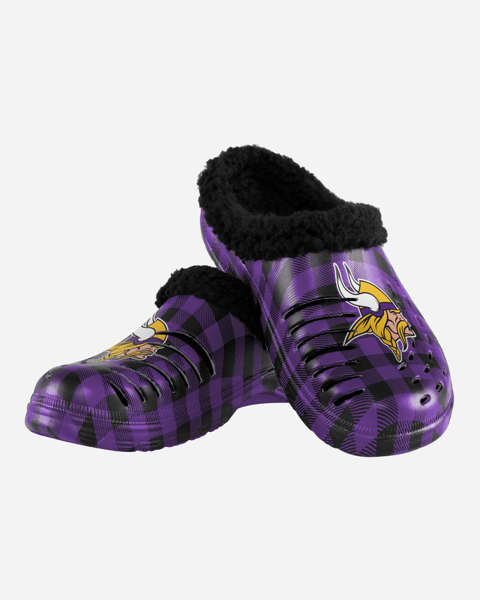 Minnesota Vikings Sherpa Lined Buffalo Check Clog FOCO - FOCO.com