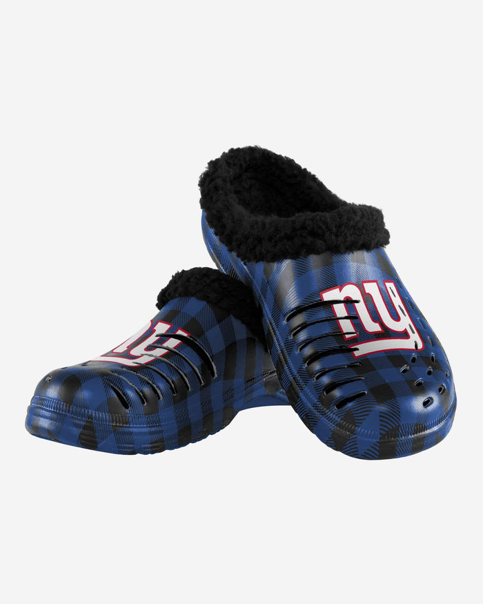 New York Giants Sherpa Lined Buffalo Check Clog FOCO - FOCO.com