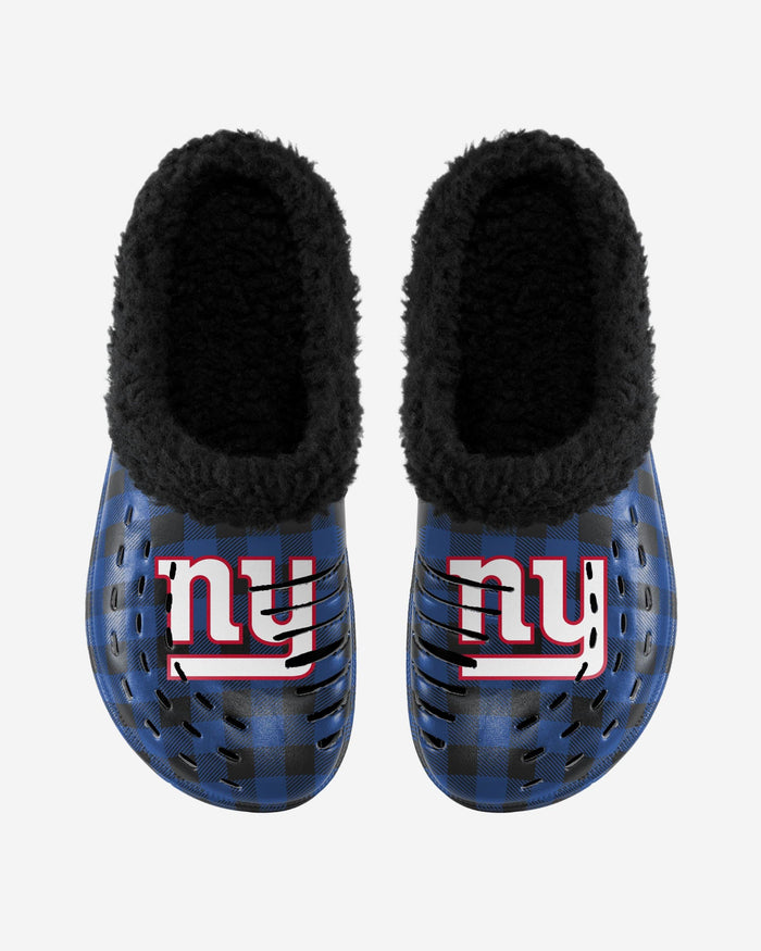 New York Giants Sherpa Lined Buffalo Check Clog FOCO - FOCO.com