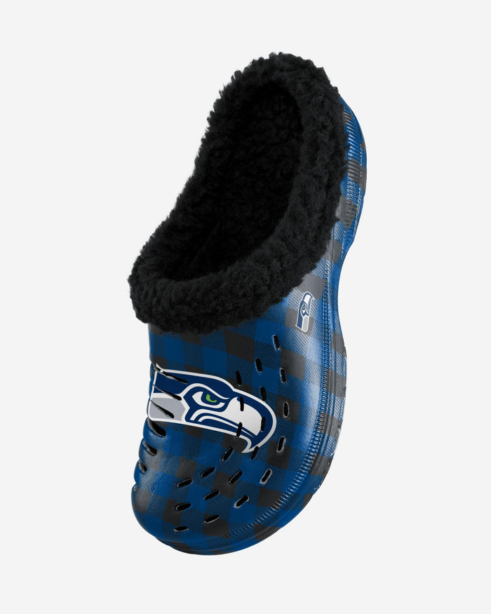 Seattle Seahawks Sherpa Lined Buffalo Check Clog FOCO - FOCO.com