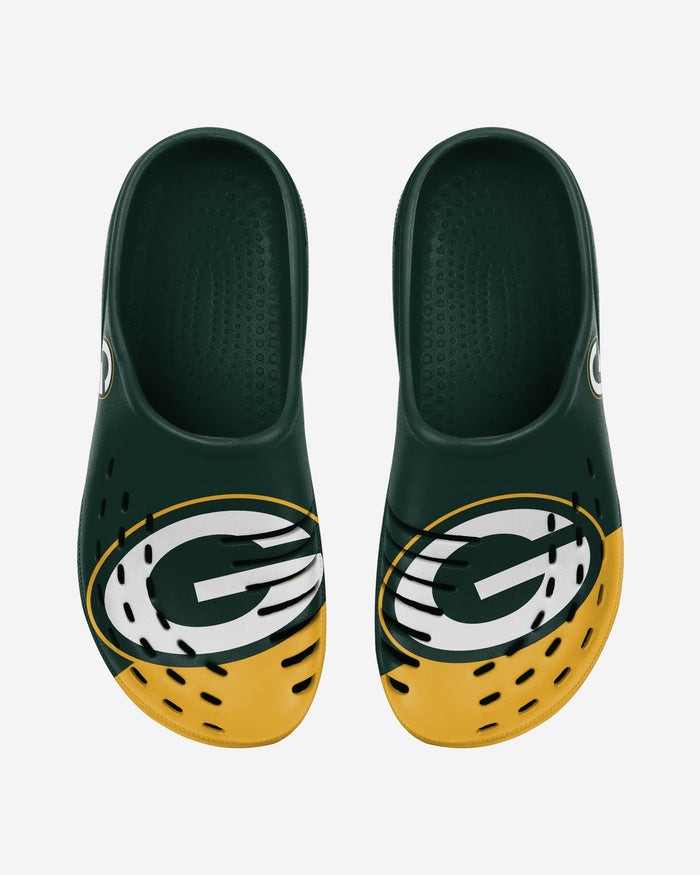 Green Bay Packers Colorblock Big Logo Clog FOCO S - FOCO.com