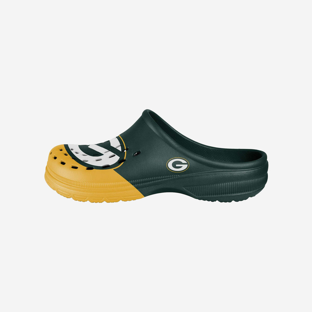 Green Bay Packers Colorblock Big Logo Clog FOCO - FOCO.com