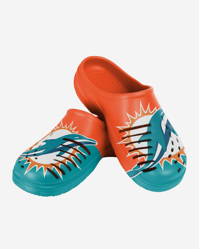 Miami Dolphins Colorblock Big Logo Clog FOCO - FOCO.com