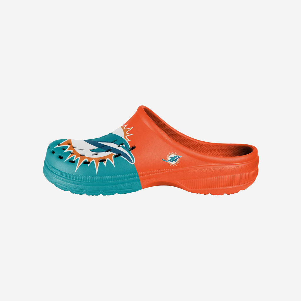 Miami Dolphins Colorblock Big Logo Clog FOCO - FOCO.com