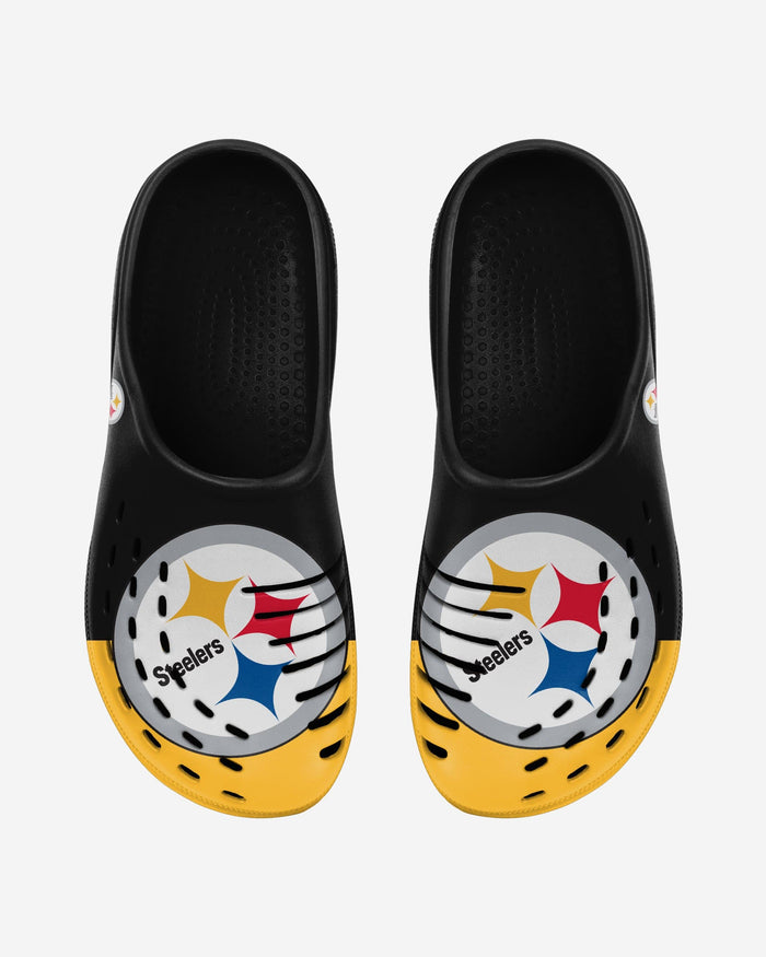 Pittsburgh Steelers Colorblock Big Logo Clog FOCO S - FOCO.com