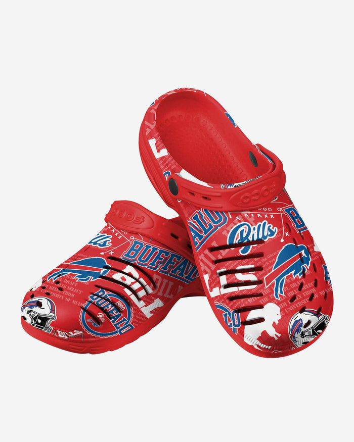 Buffalo Bills Historic Print Clog With Strap FOCO - FOCO.com