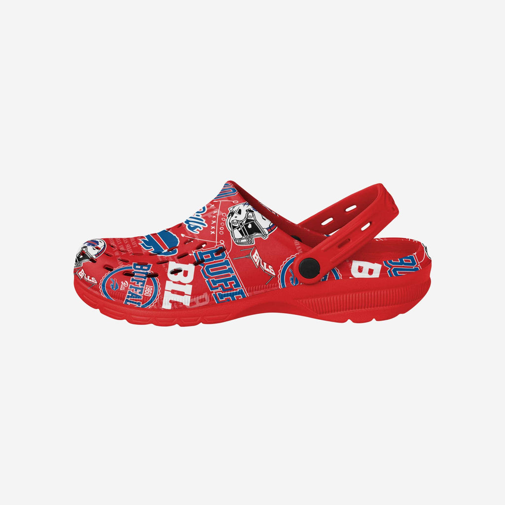 Buffalo Bills Historic Print Clog With Strap FOCO S - FOCO.com