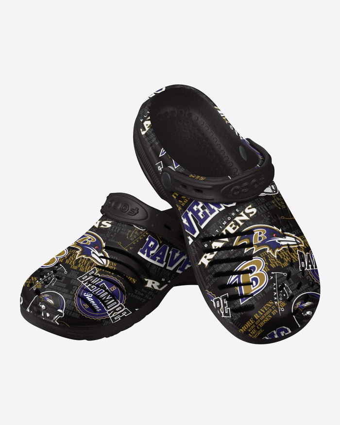 Baltimore Ravens Historic Print Clog With Strap FOCO - FOCO.com